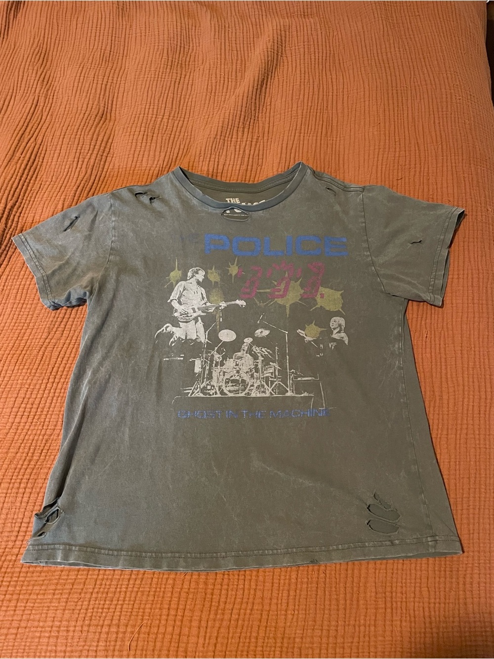 The Police Graphic Tee in Charcoal